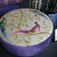 large peacock ottoman - custom-made furniture