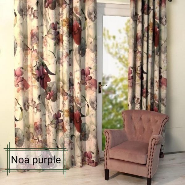 Noa purple readymade curtain